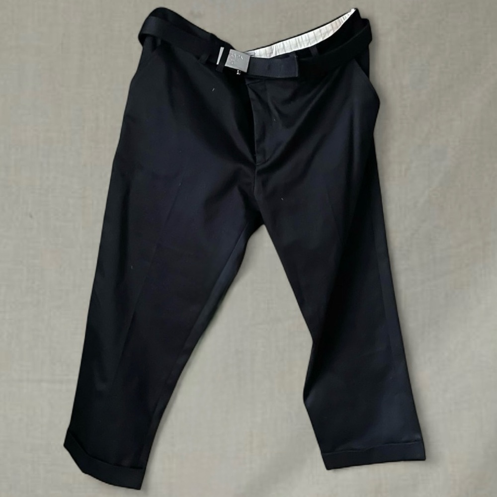 Chic Prada black dress cropped pants with belt